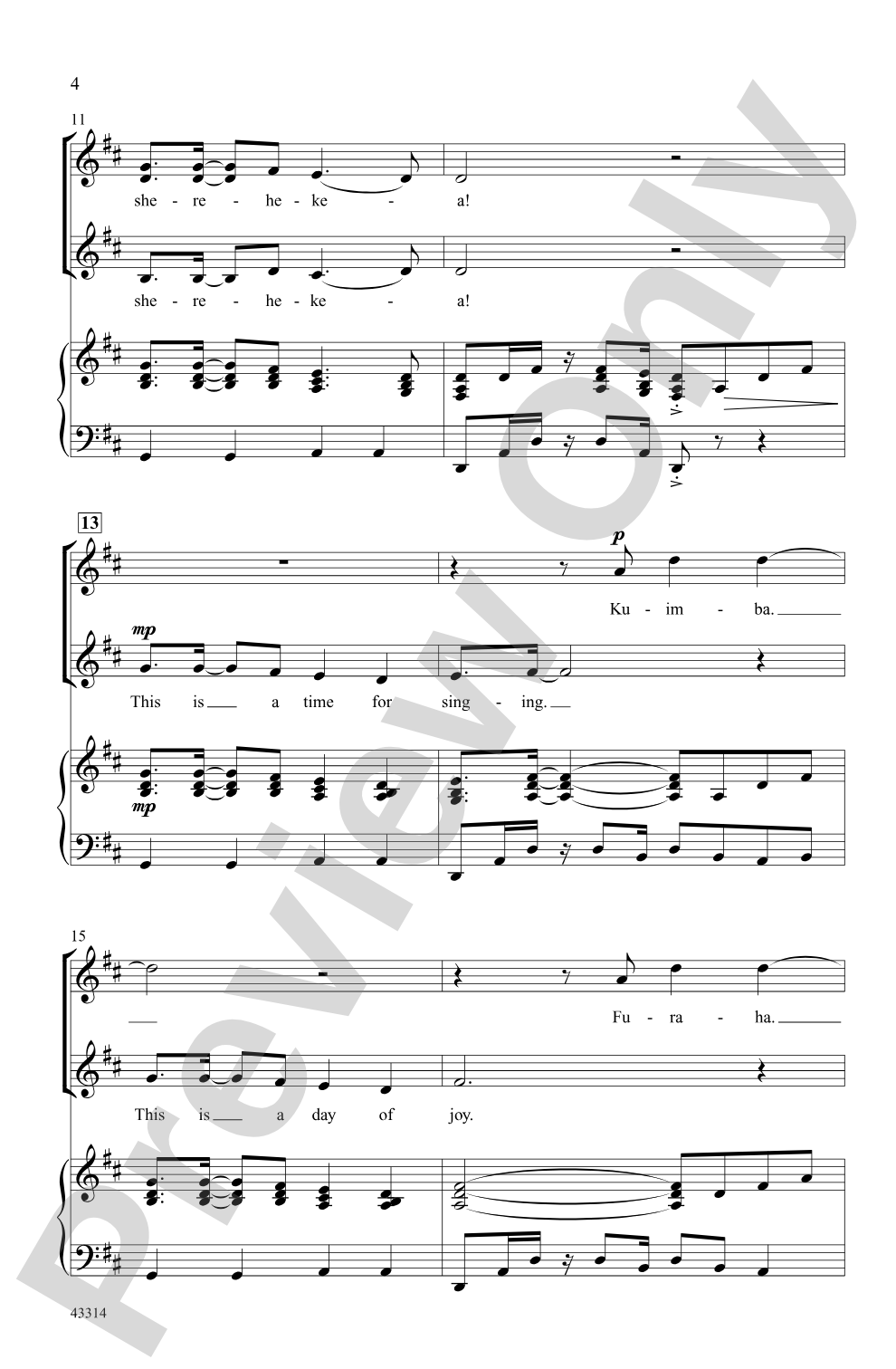 Sisi Sote: SSA Choral Octavo