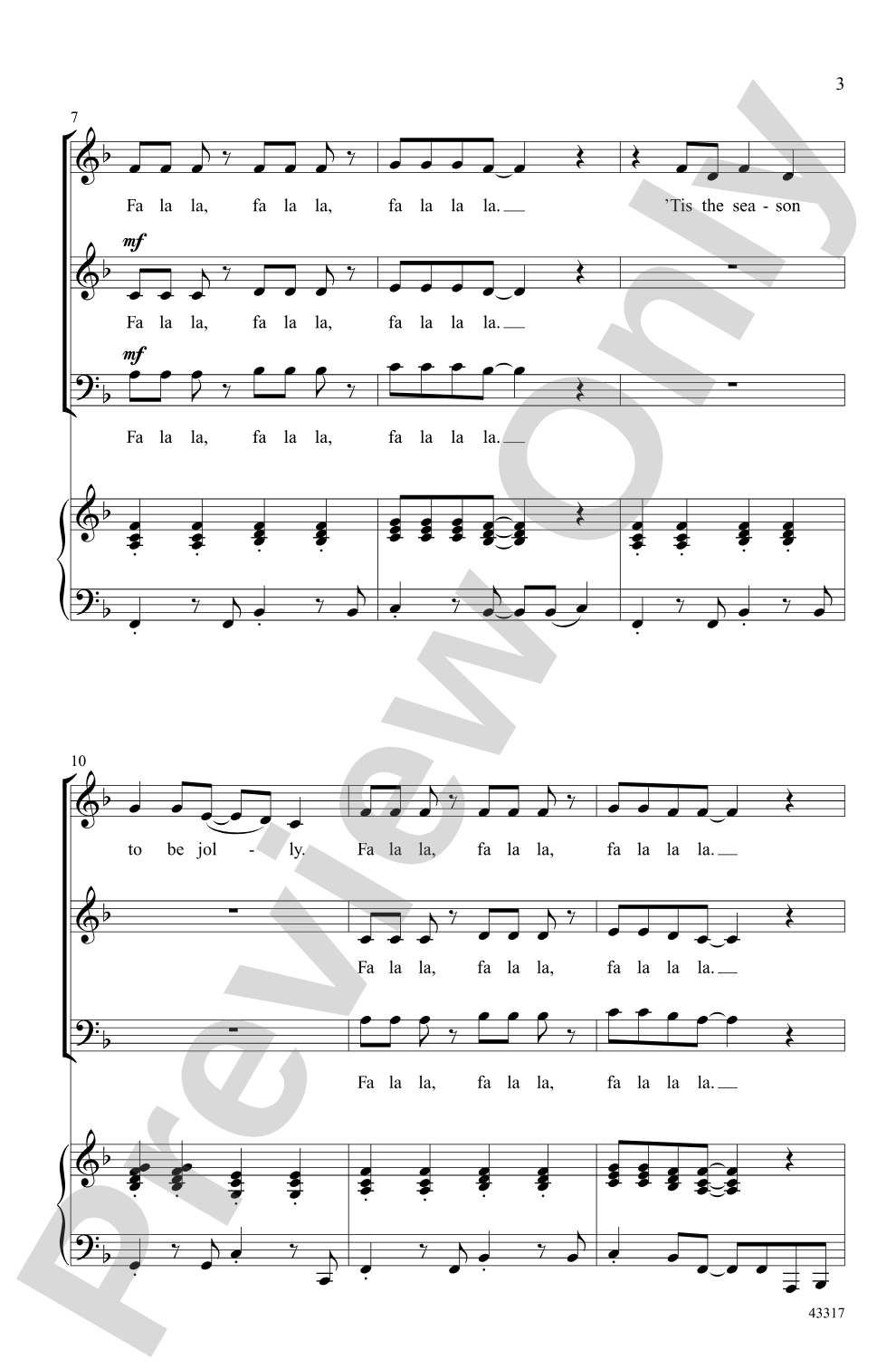 Fa La La La: 3-Part Mixed Choral Octavo