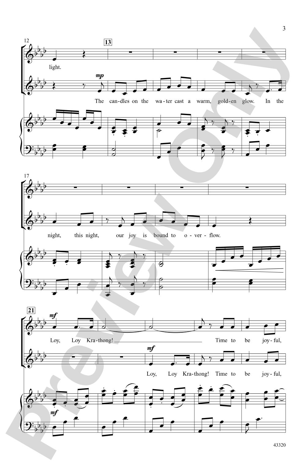 Loy Krathong: 2-Part Choral Octavo