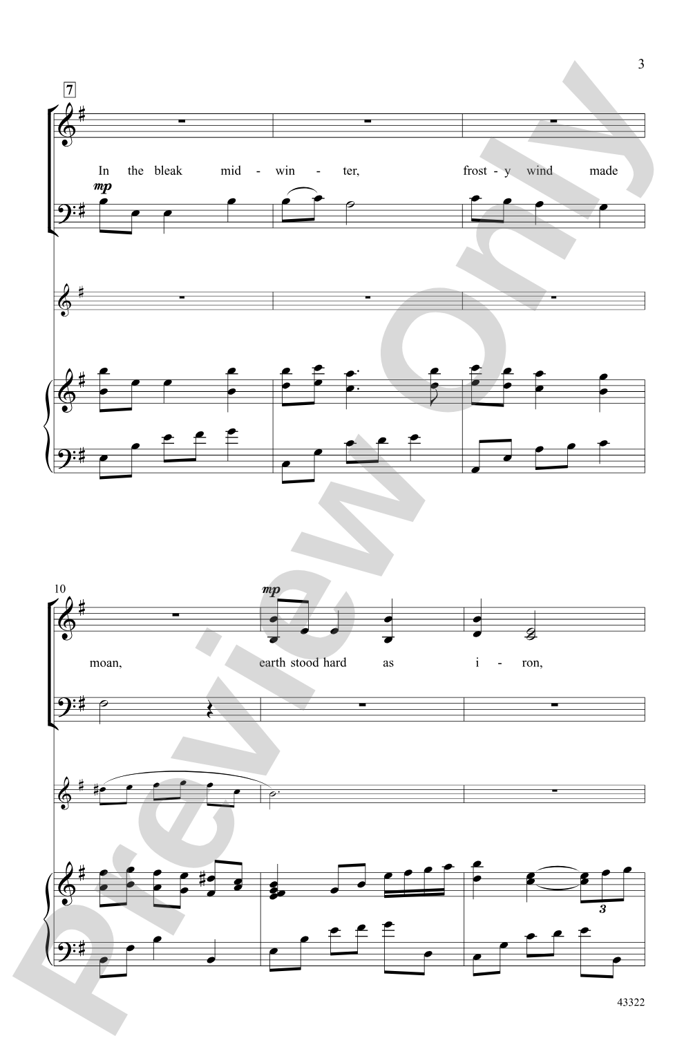 A Midwinter Carol: SATB Choral Octavo