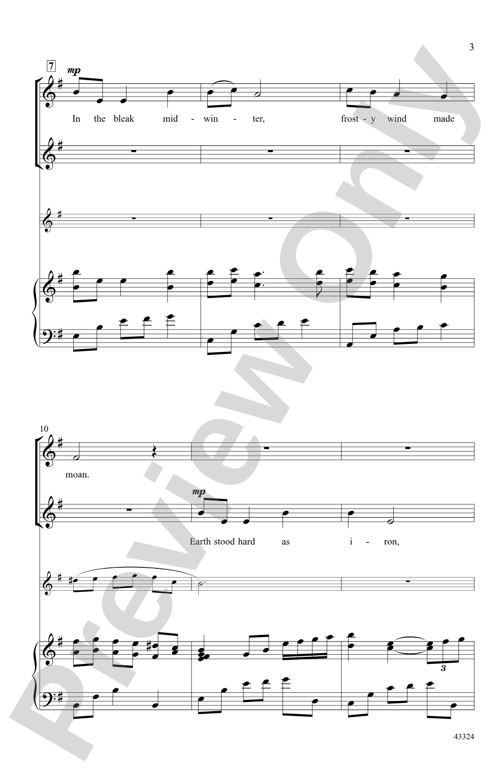 A Midwinter Carol: SSA Choral Octavo