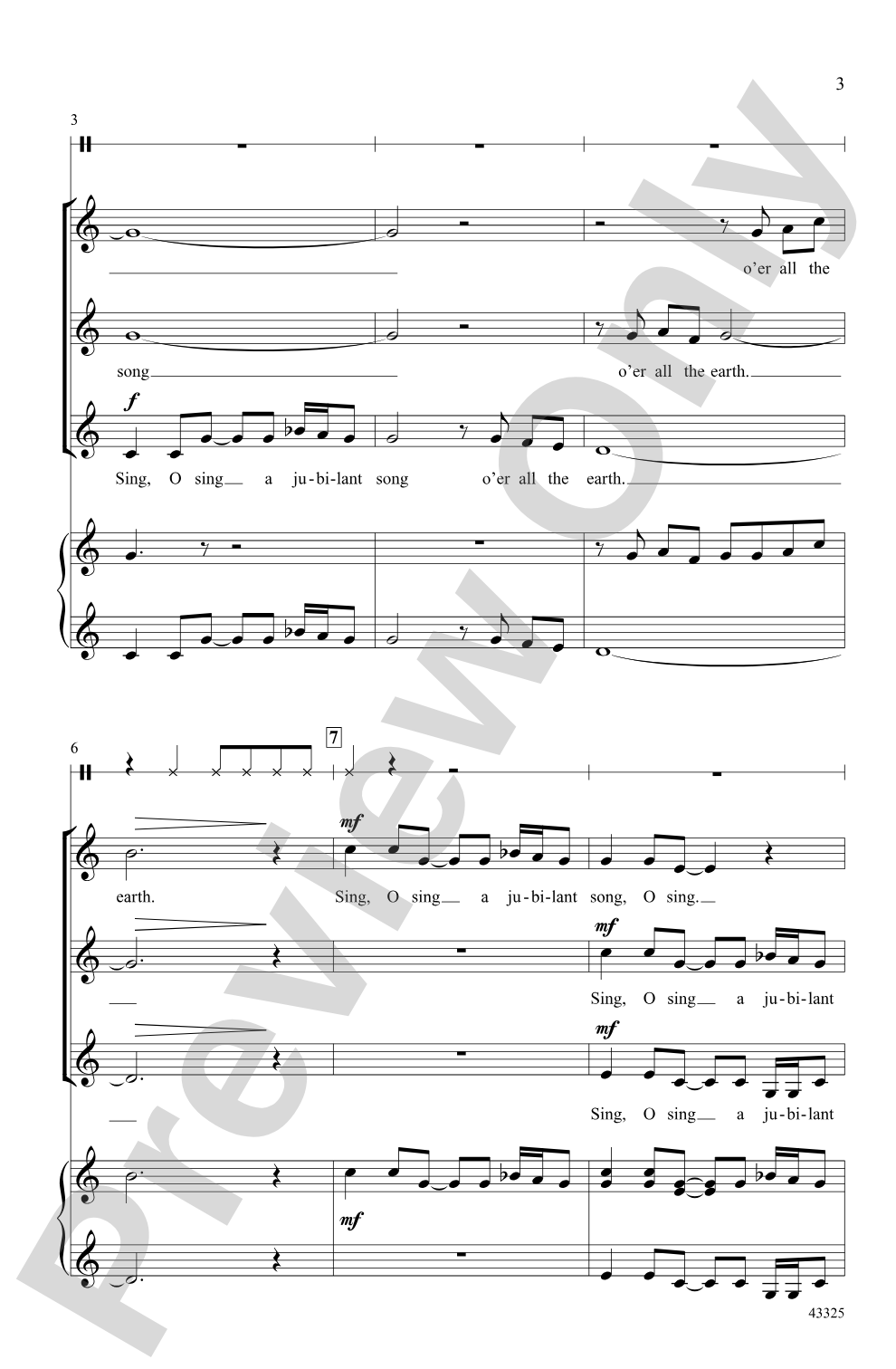 A Jubilant Song: SSA, <i>a cappella</i> Choral Octavo