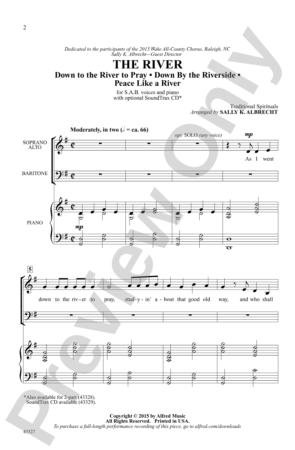 The River: SAB Choral Octavo