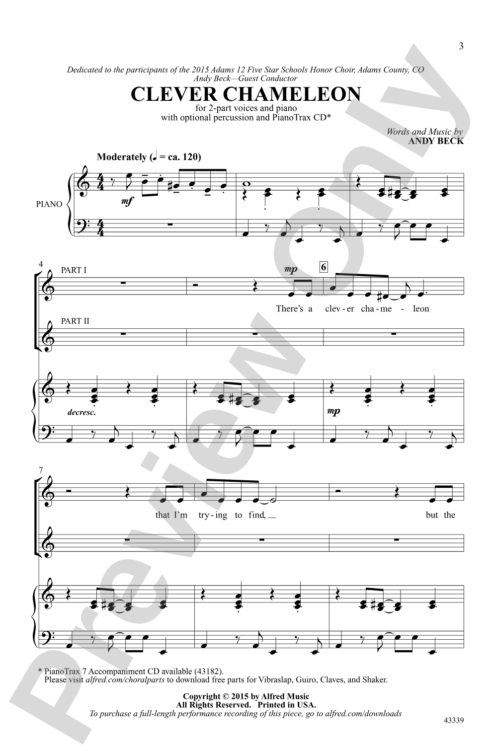 Clever Chameleon: 2-Part Choral Octavo