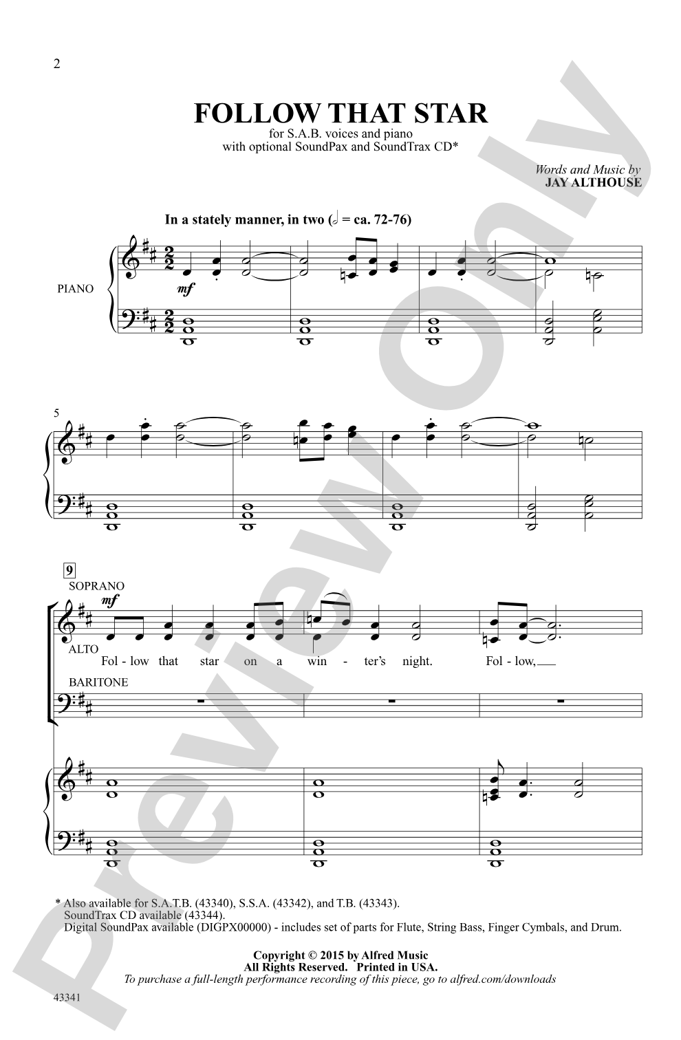 Follow That Star: SAB Choral Octavo