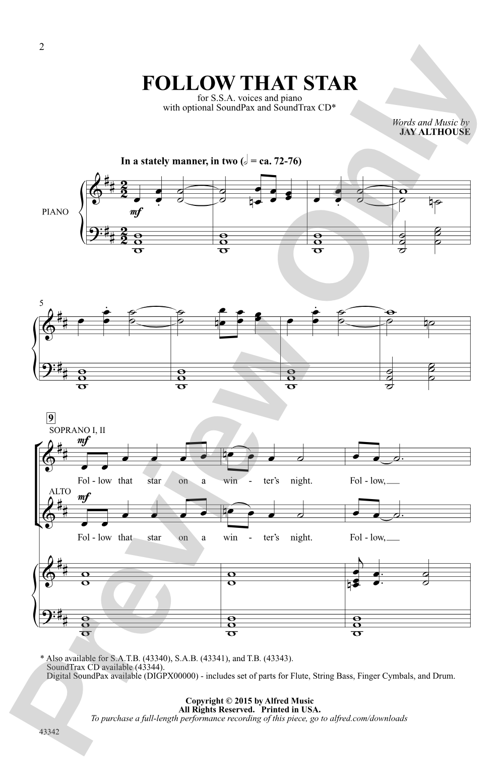Follow That Star: SSA Choral Octavo