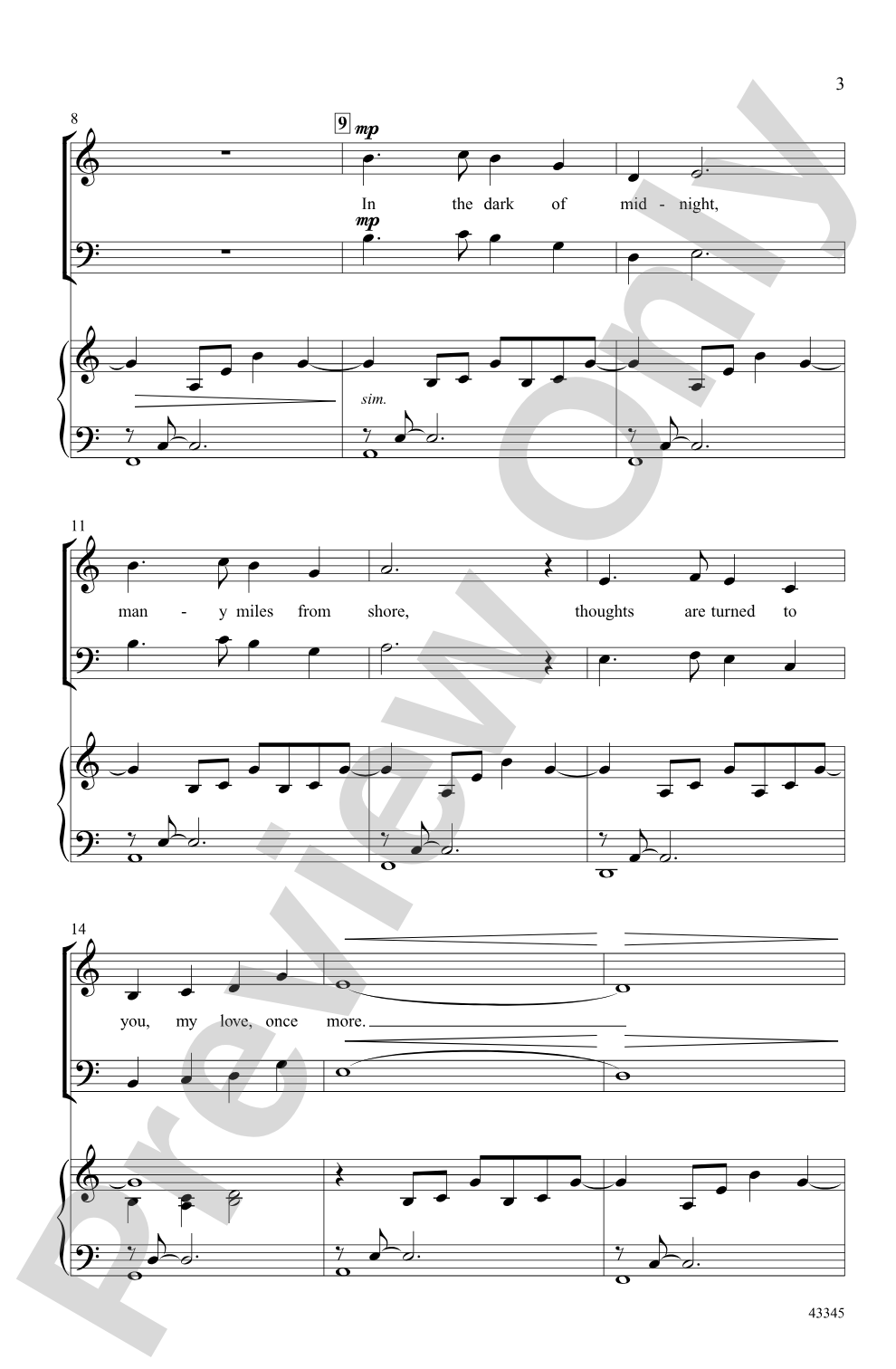 In the Dark of Midnight: SATB Choral Octavo