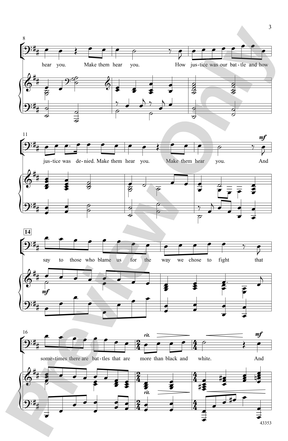 Make Them Hear You (from the musical <i>Ragtime</i>): SATB Choral Octavo