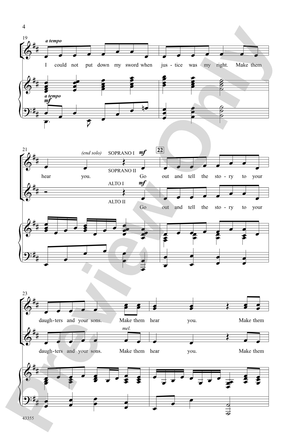 Make Them Hear You (from the musical <i>Ragtime</i>): SSA Choral Octavo