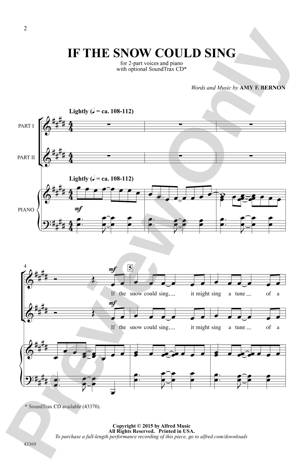 If the Snow Could Sing: 2-Part Choral Octavo