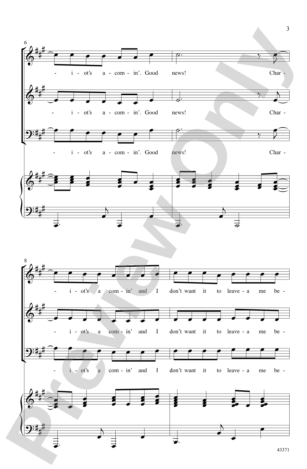 Good News! Chariot's A-Comin': SAB Choral Octavo