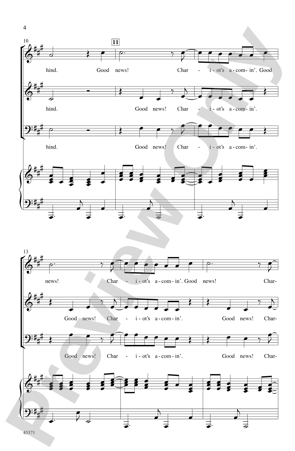 Good News! Chariot's A-Comin': SAB Choral Octavo