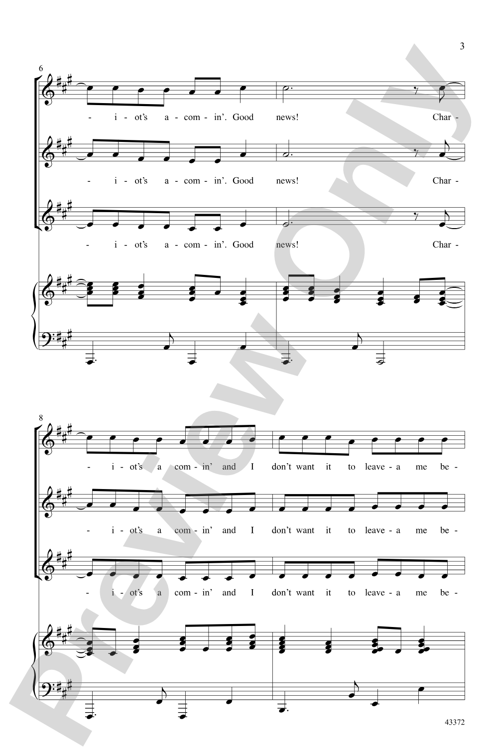 Good News! Chariot's A-Comin': SSA Choral Octavo