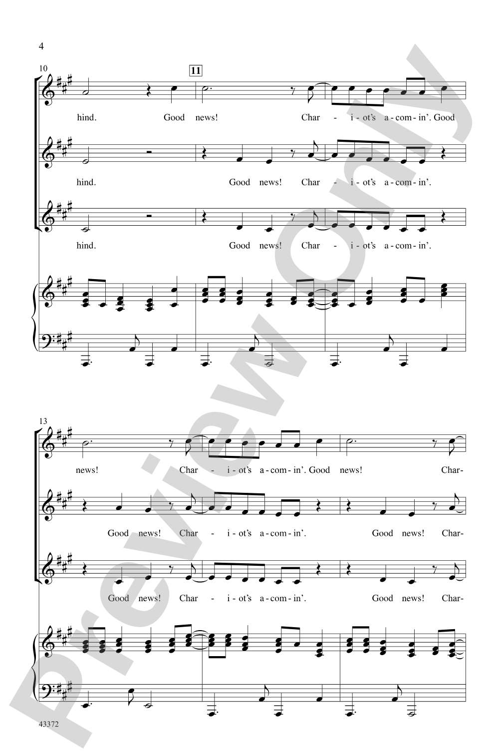 Good News! Chariot's A-Comin': SSA Choral Octavo
