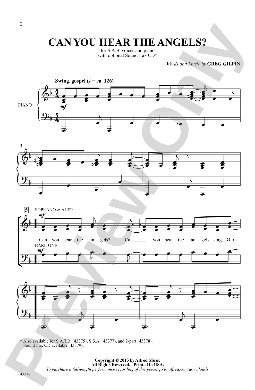 Can You Hear the Angels?: SAB Choral Octavo