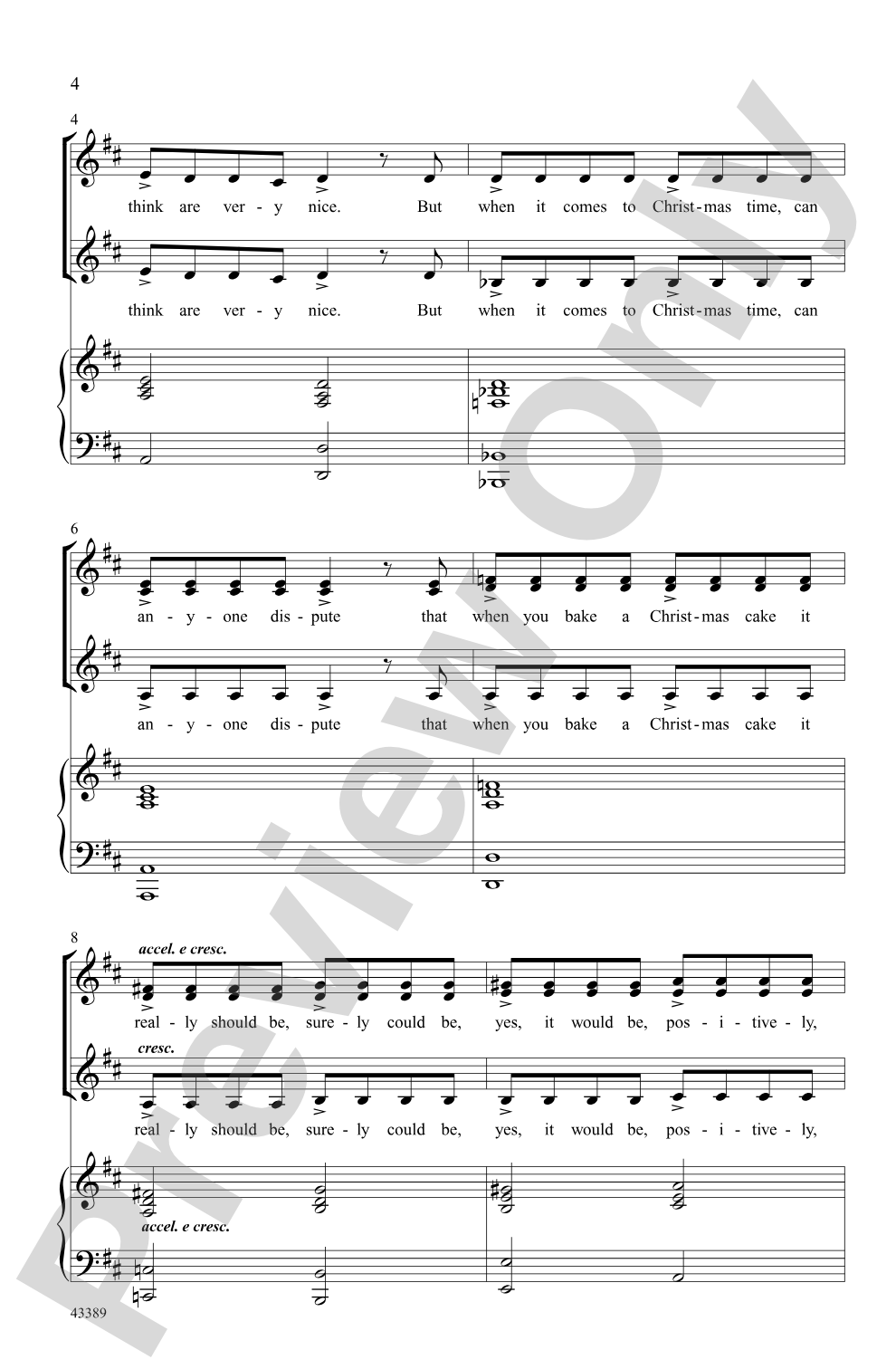 Fruitcake: SSAA Choral Octavo