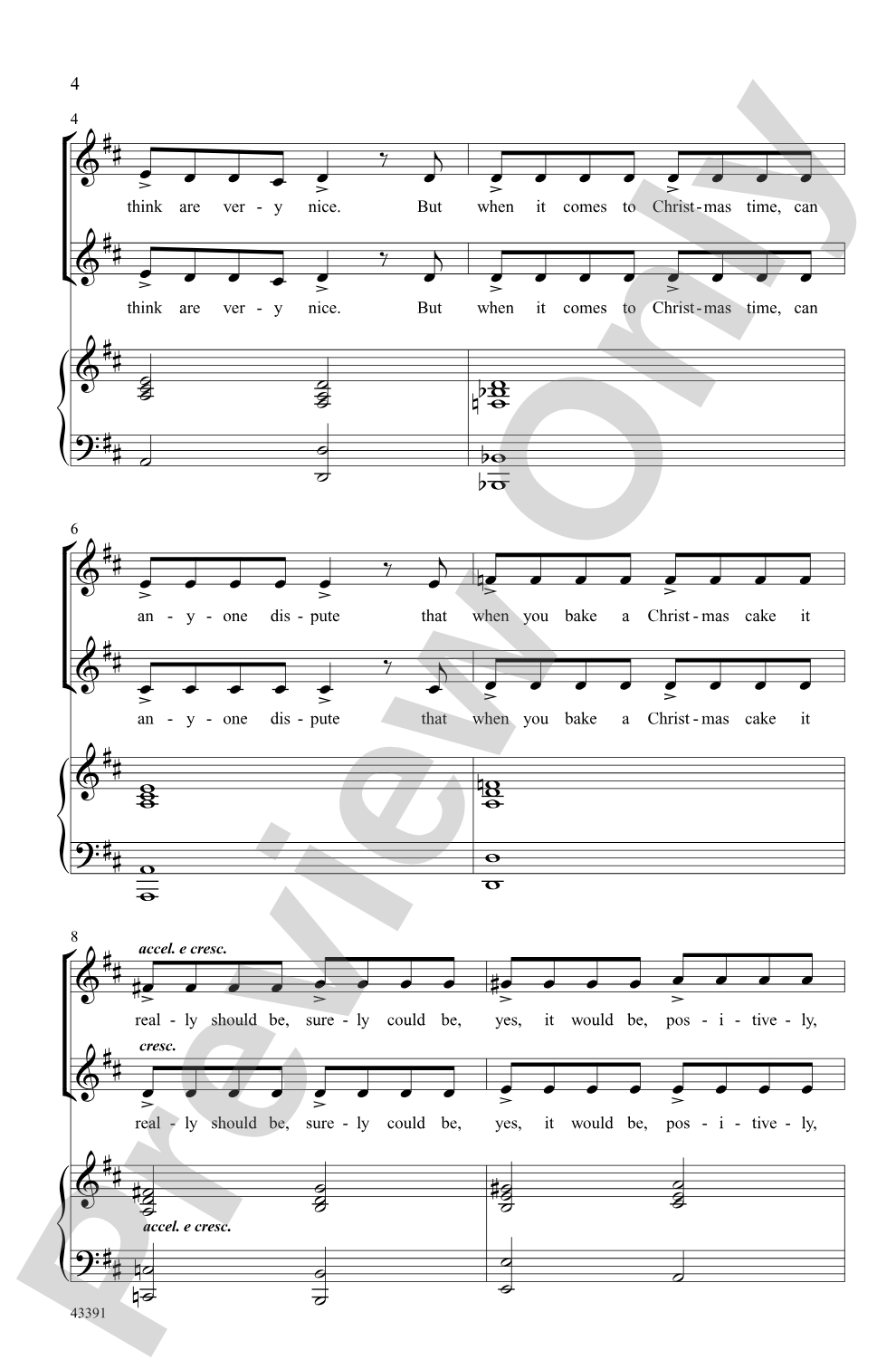Fruitcake: 2-Part Choral Octavo