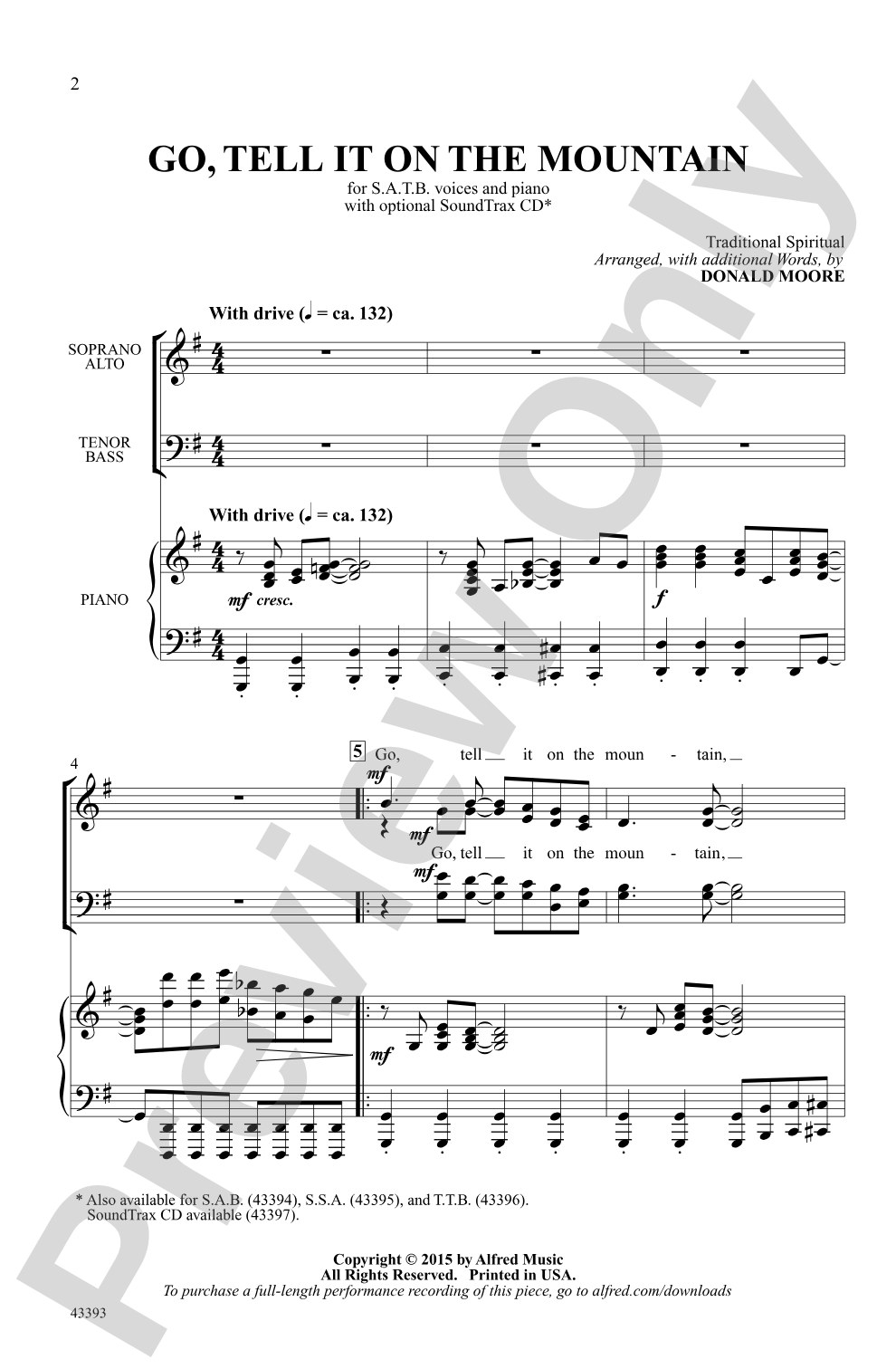 Go, Tell It on the Mountain: SATB Choral Octavo