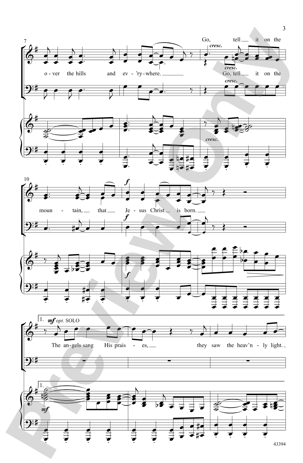 Go, Tell It on the Mountain: SAB Choral Octavo