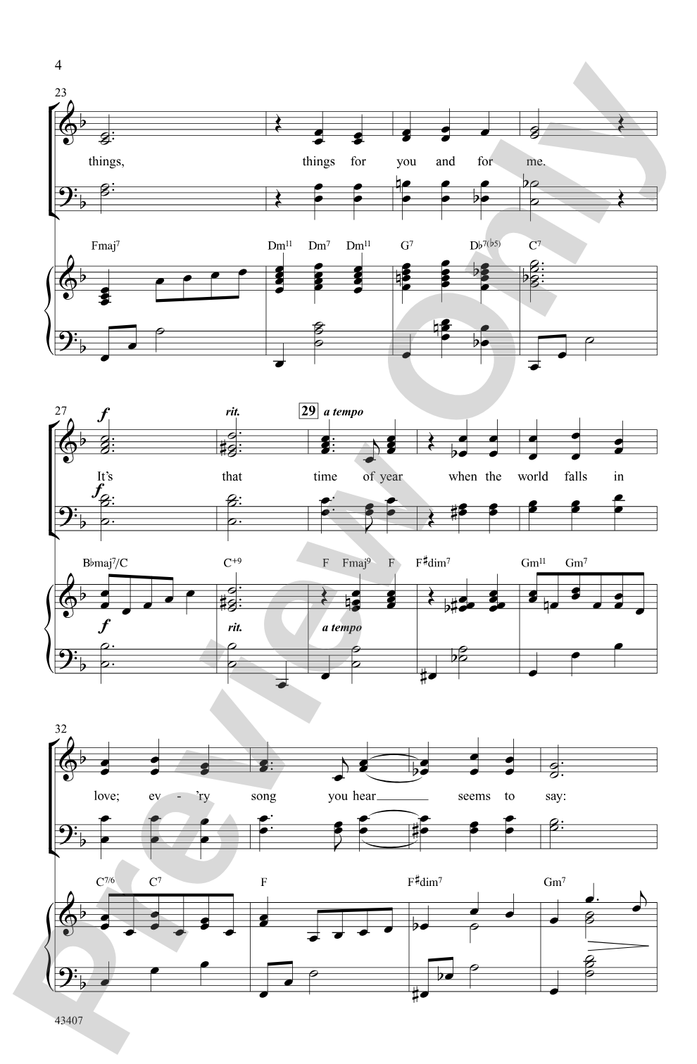 The Christmas Waltz: SATB Choral Octavo