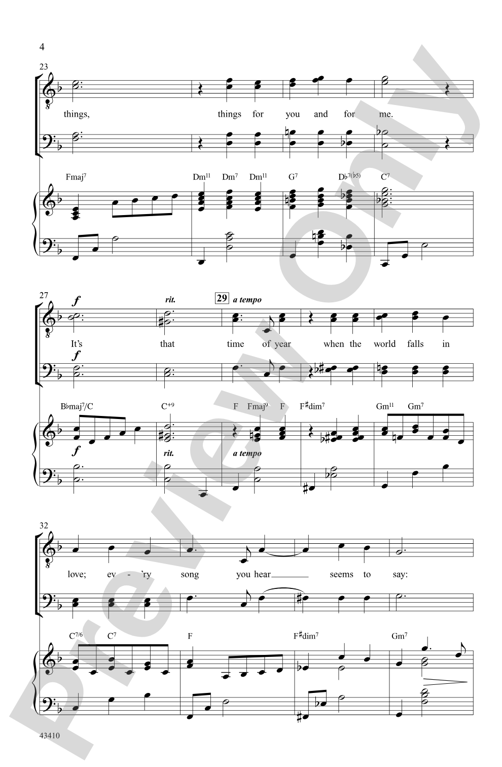The Christmas Waltz: TTBB Choral Octavo