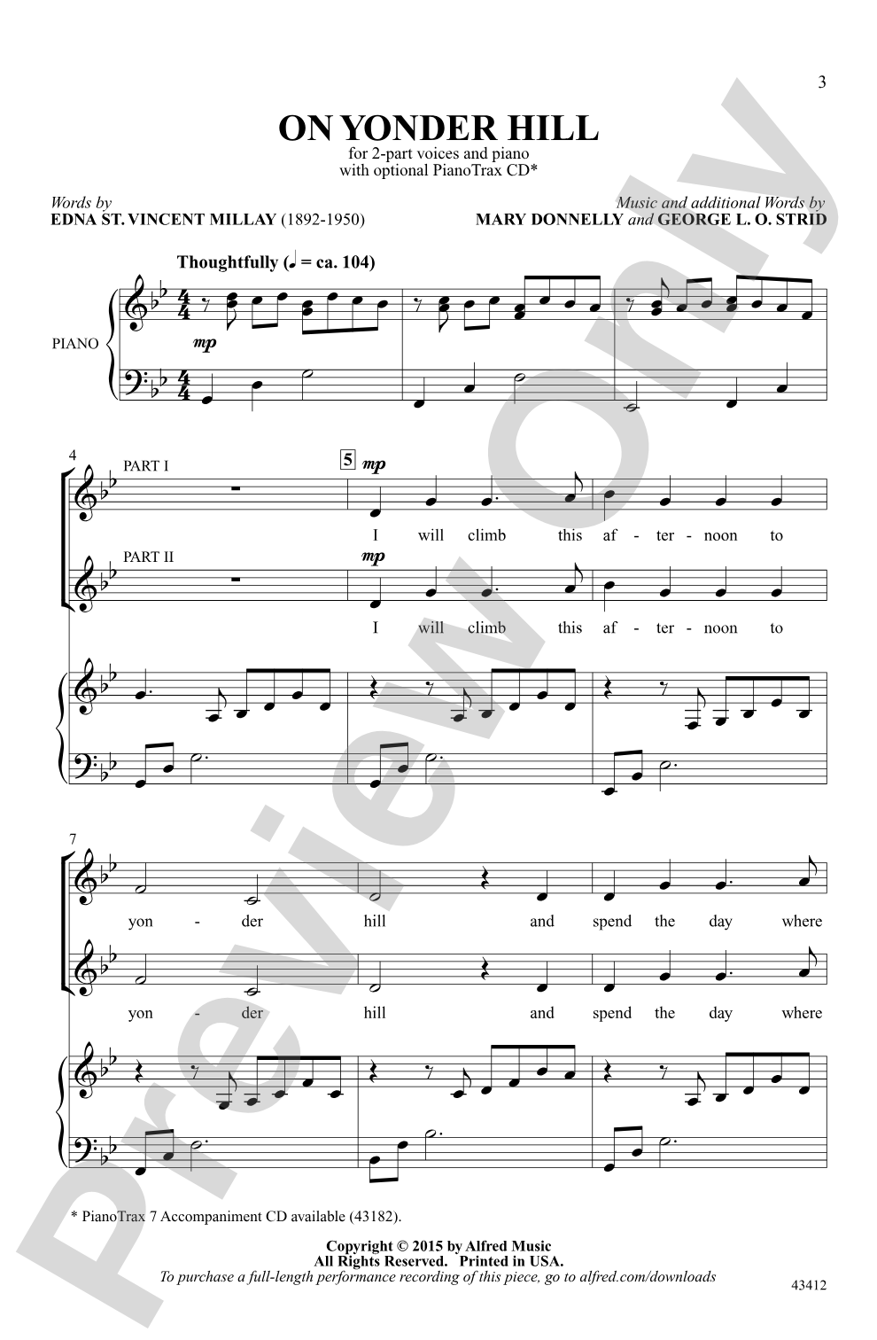 On Yonder Hill: 2-Part Choral Octavo