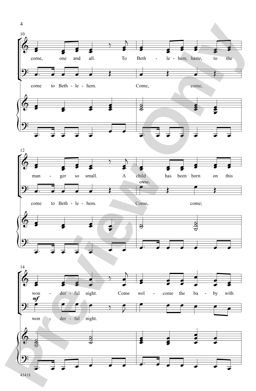 O Come, Little Children: SAB Choral Octavo