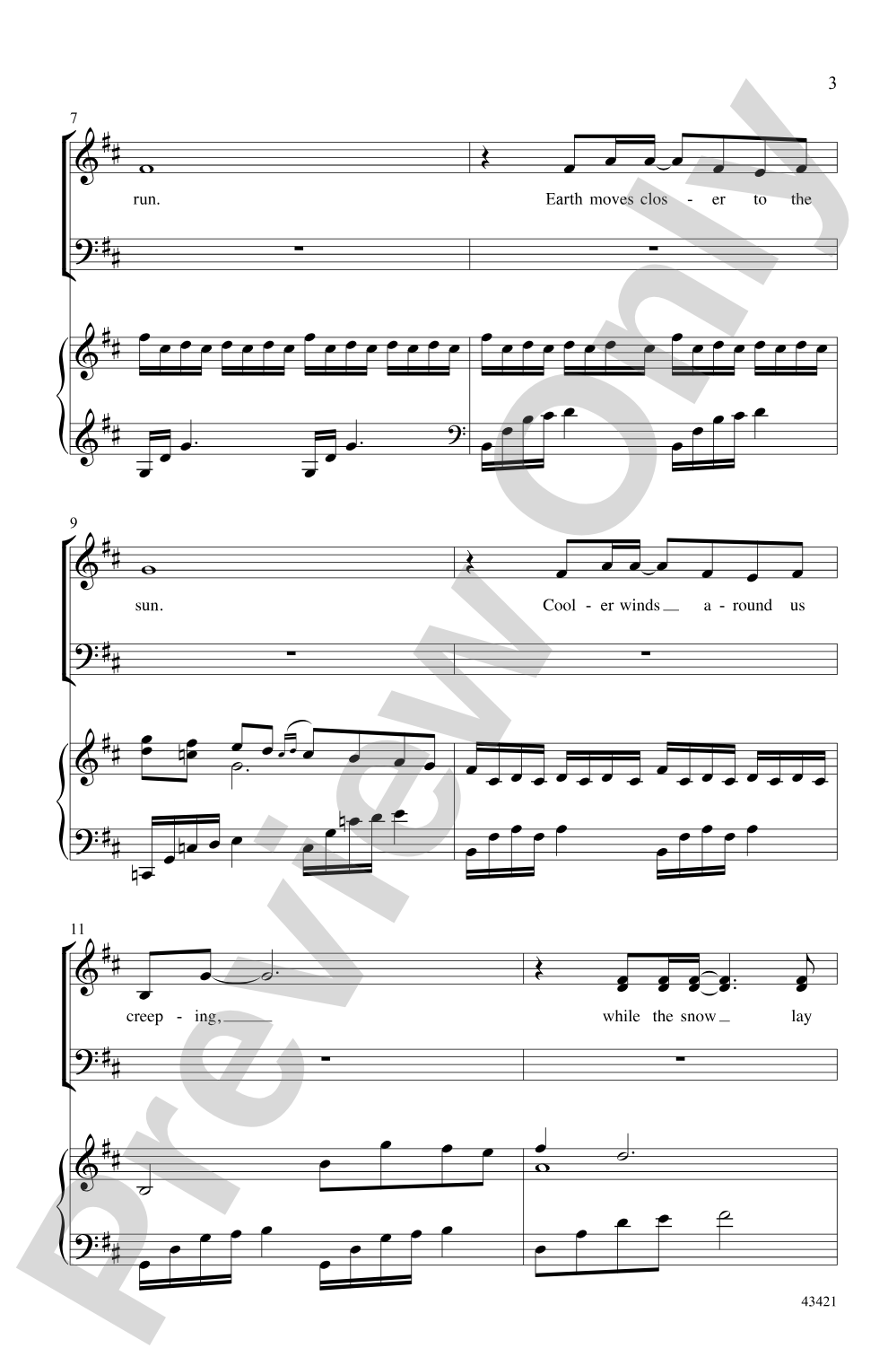While the Snow Lay Sleeping: SATB Choral Octavo