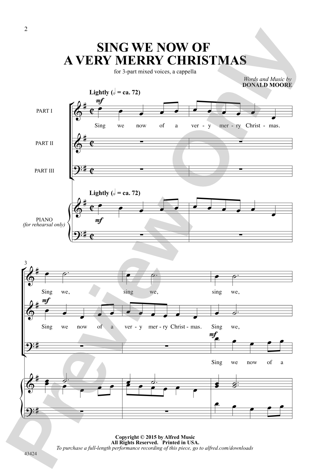 Sing We Now of a Very Merry Christmas: 3-Part Mixed, <I>a cappella</I> Choral Octavo