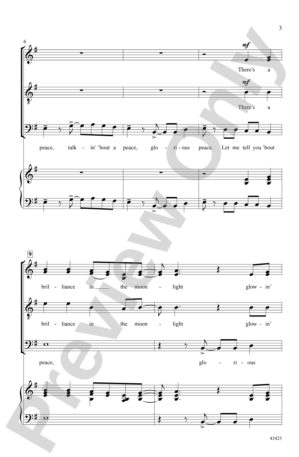 Glorious Peace: SATB, <i>a cappella</i> Choral Octavo