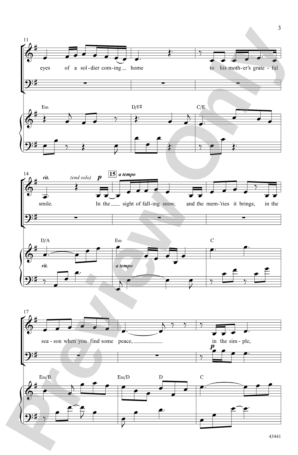 December Prayer: SATB Choral Octavo