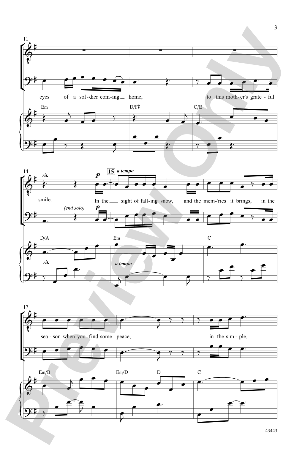 December Prayer: TTB Choral Octavo