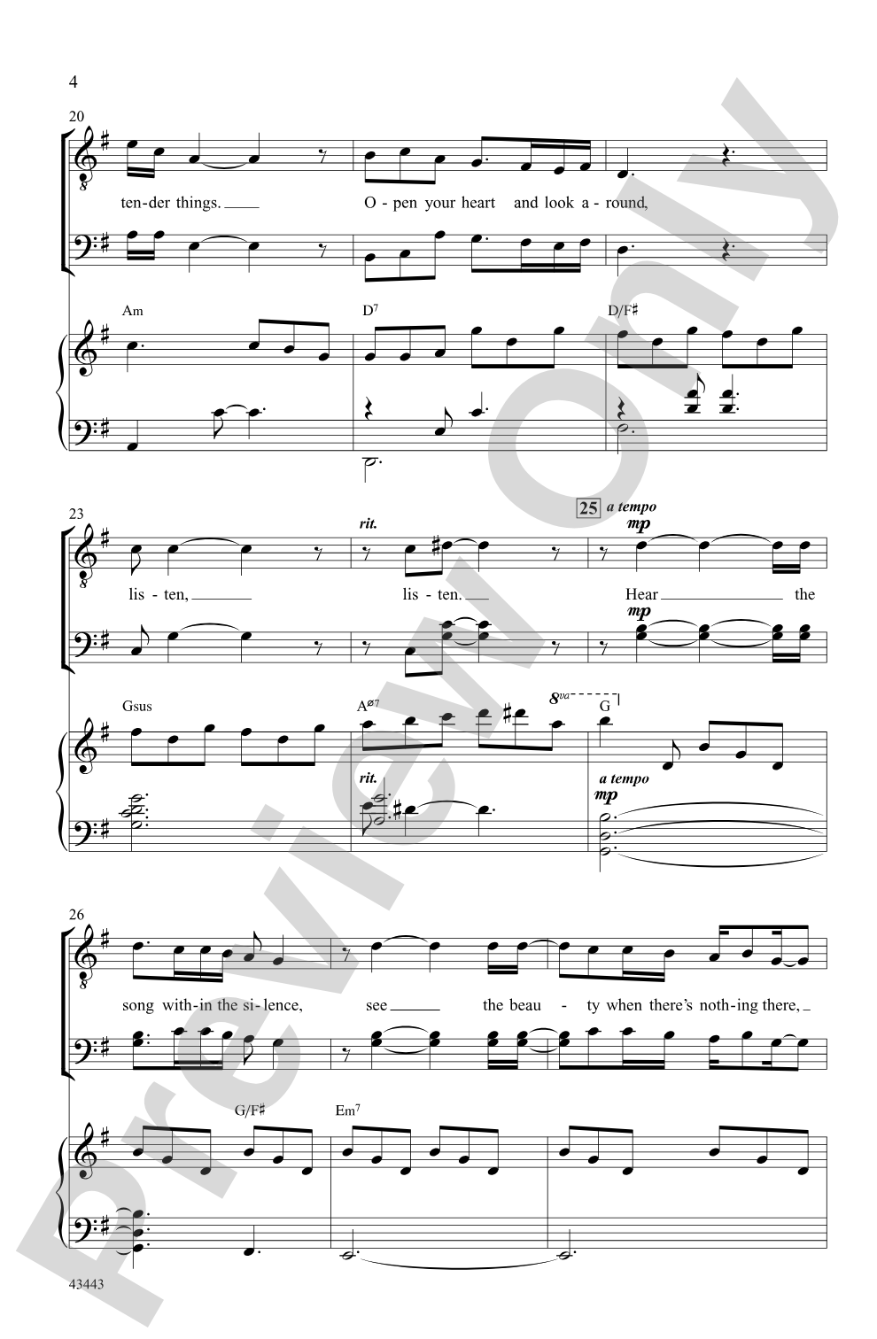 December Prayer: TTB Choral Octavo