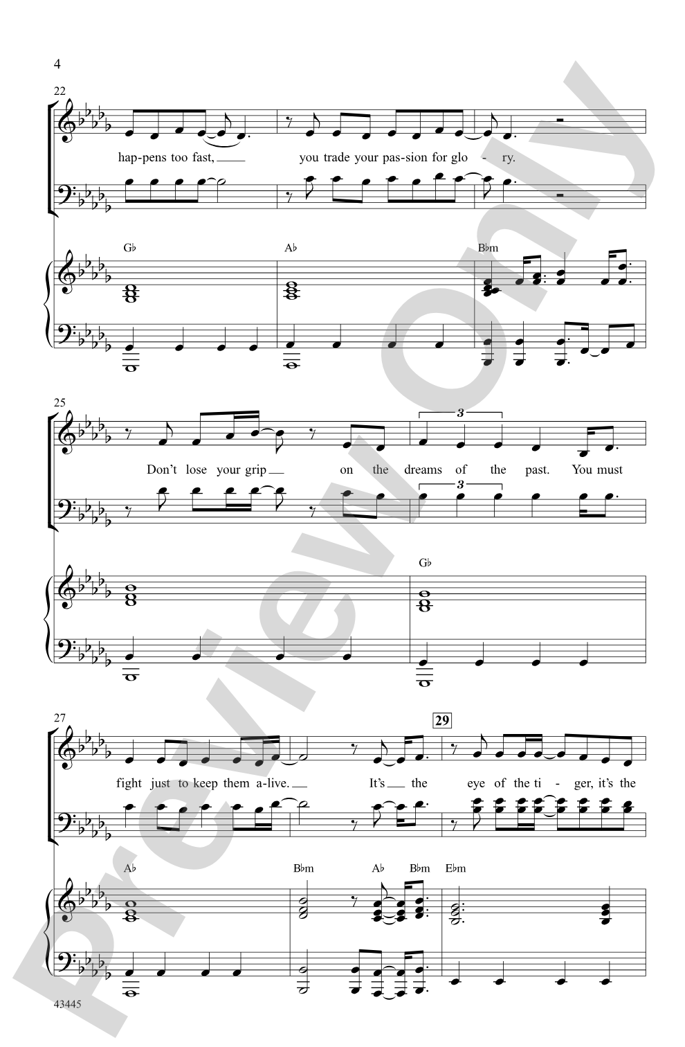 Eye of the Tiger: SATB Choral Octavo