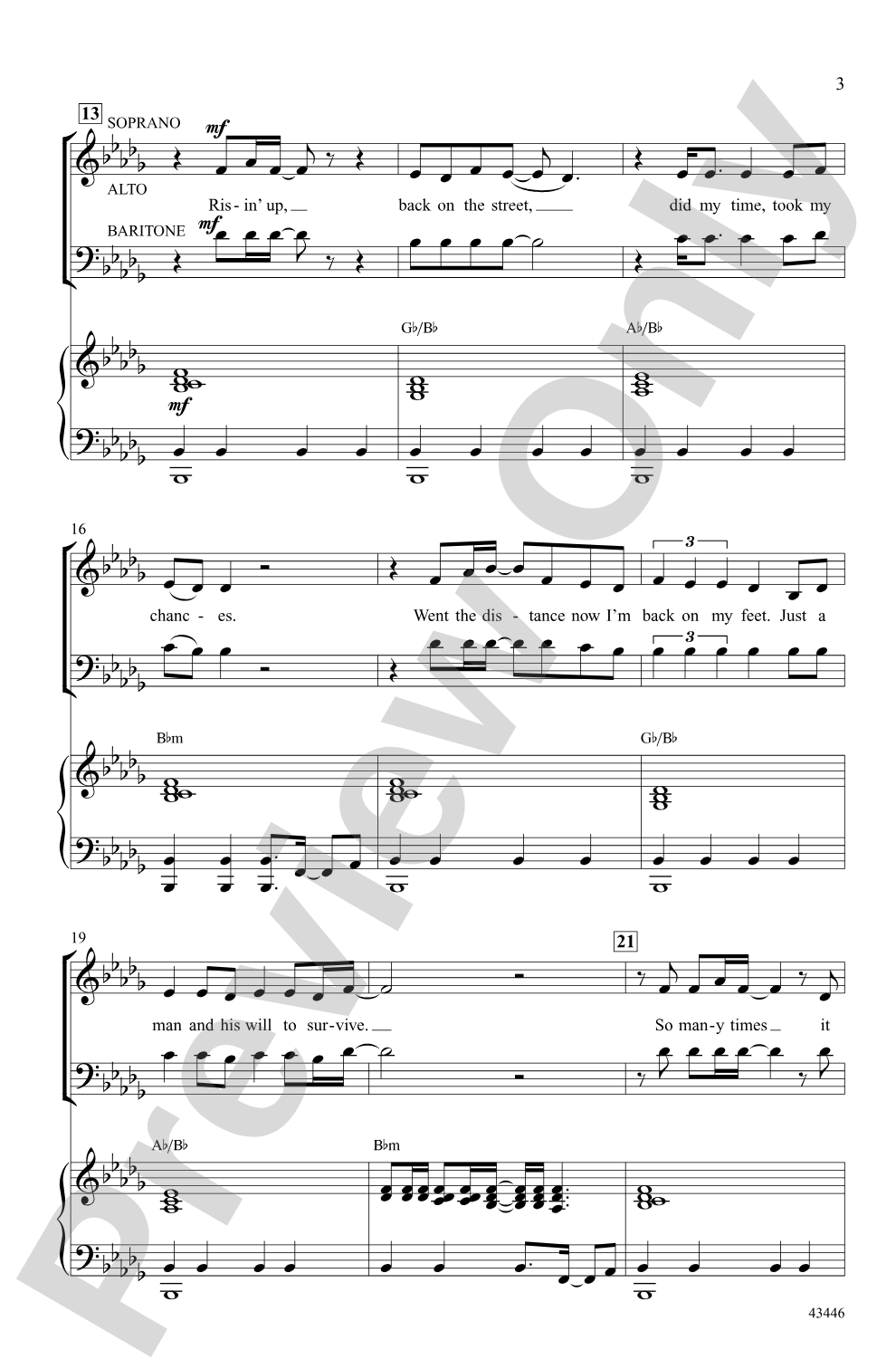 Eye of the Tiger: SAB Choral Octavo