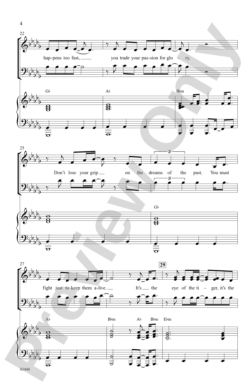 Eye of the Tiger: SAB Choral Octavo