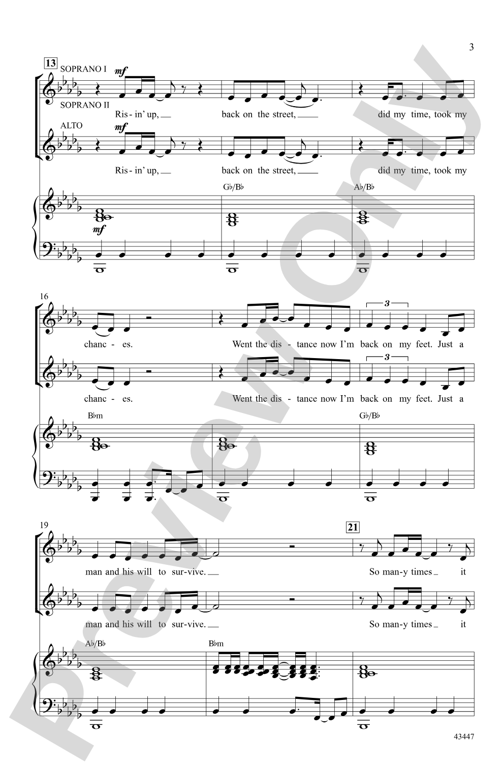 Eye of the Tiger: SSA Choral Octavo