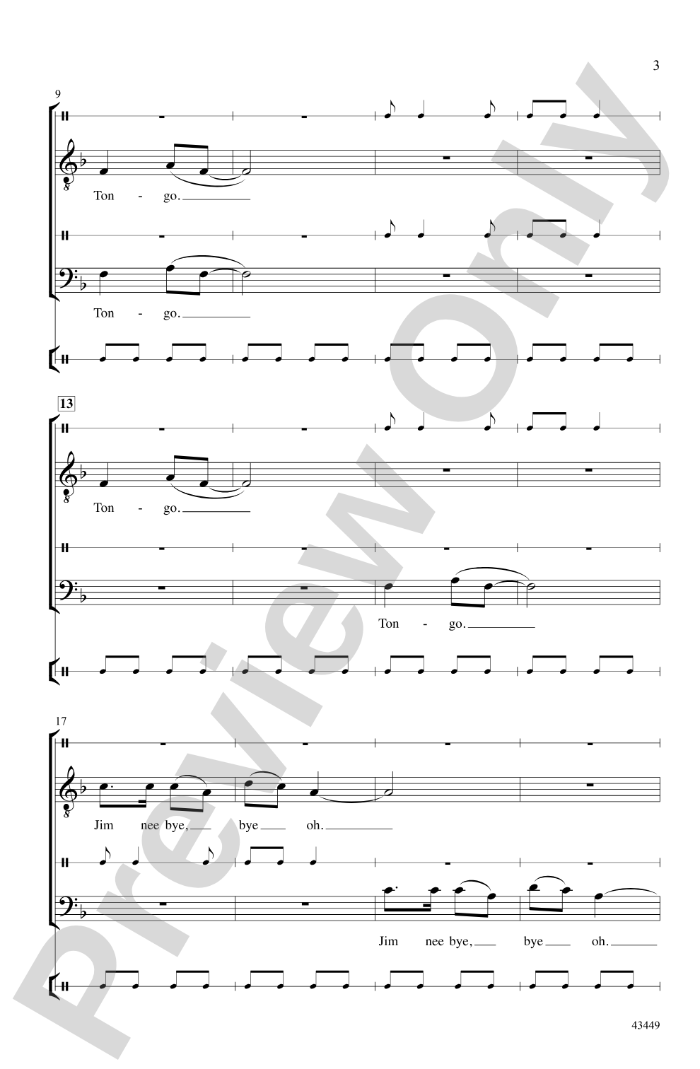 Tongo: TB Choral Octavo