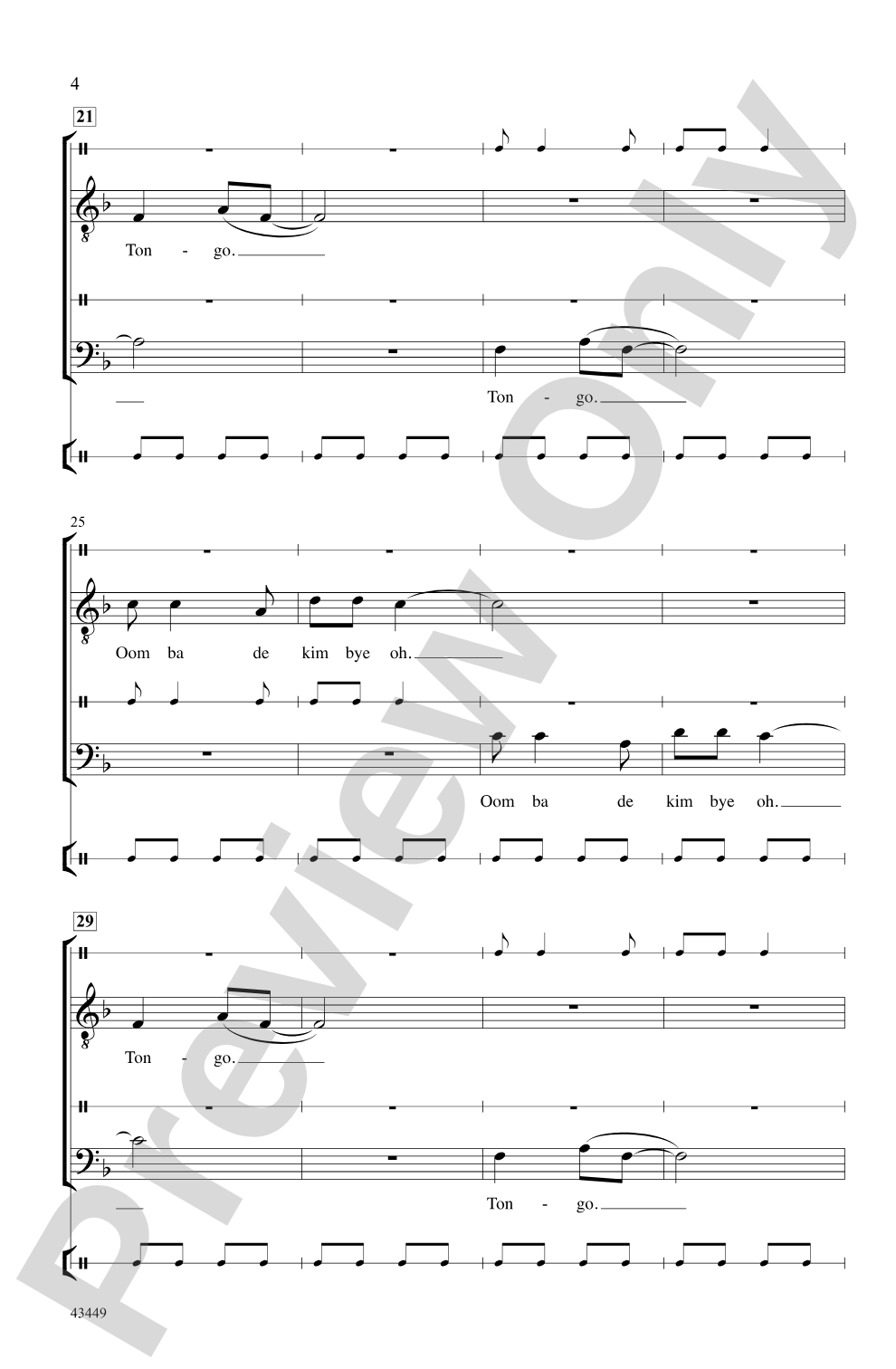 Tongo: TB Choral Octavo