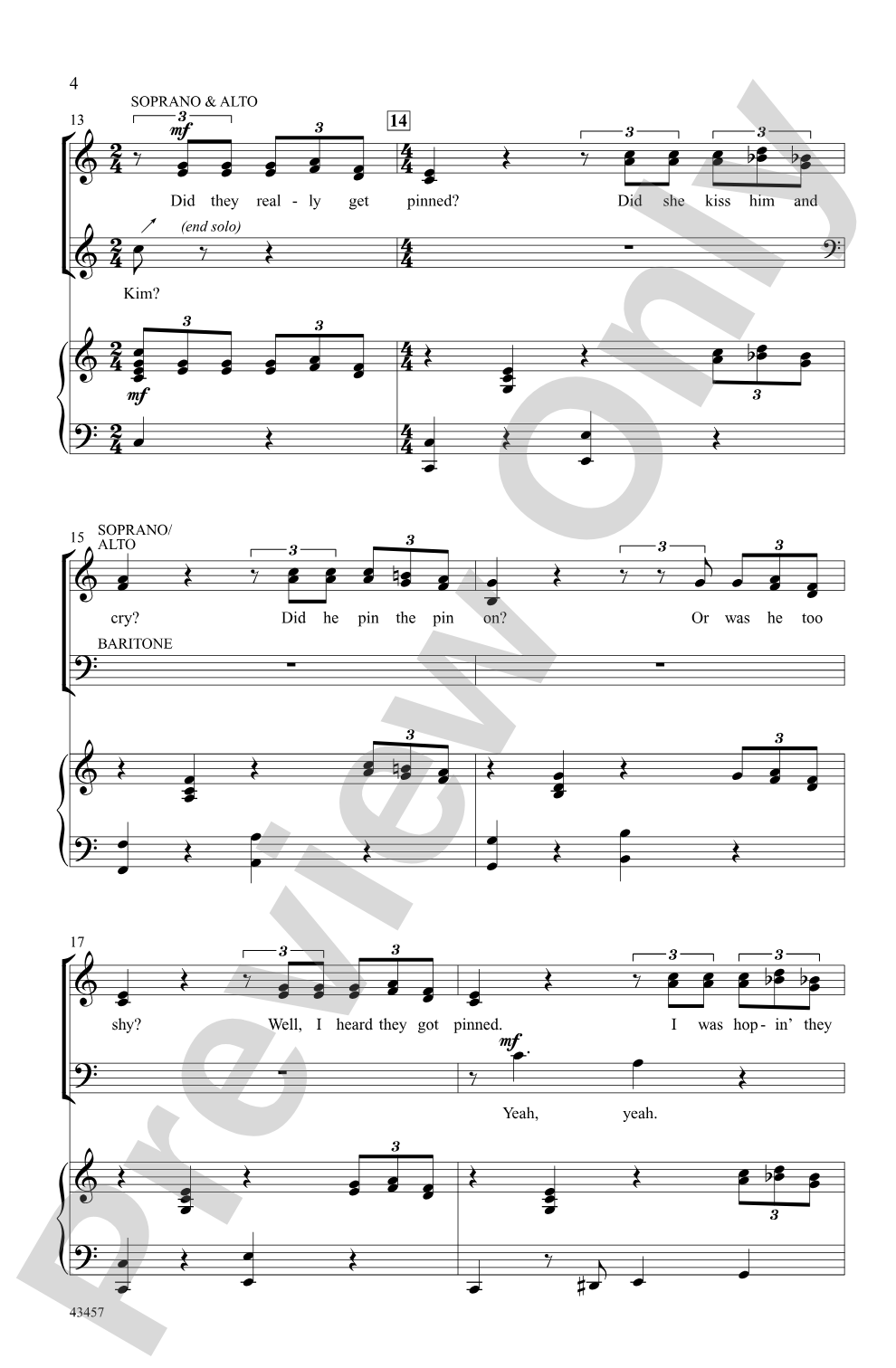 The Telephone Hour (from the musical <i>Bye, Bye, Birdie</i>): SAB Choral Octavo