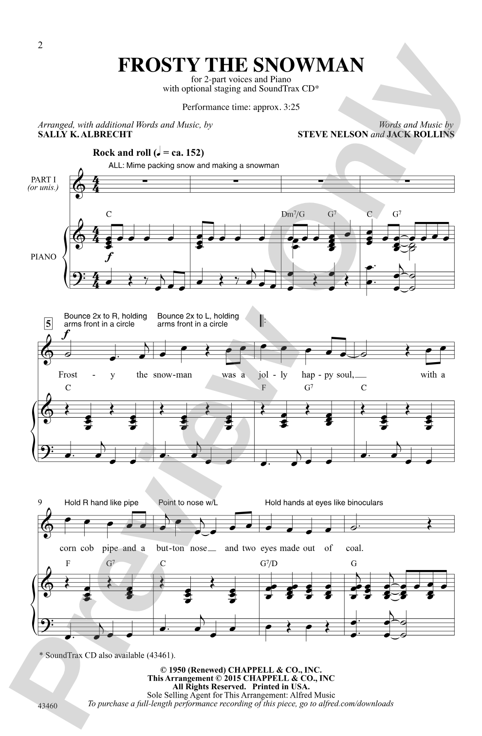 Frosty the Snowman: 2-Part Choral Octavo