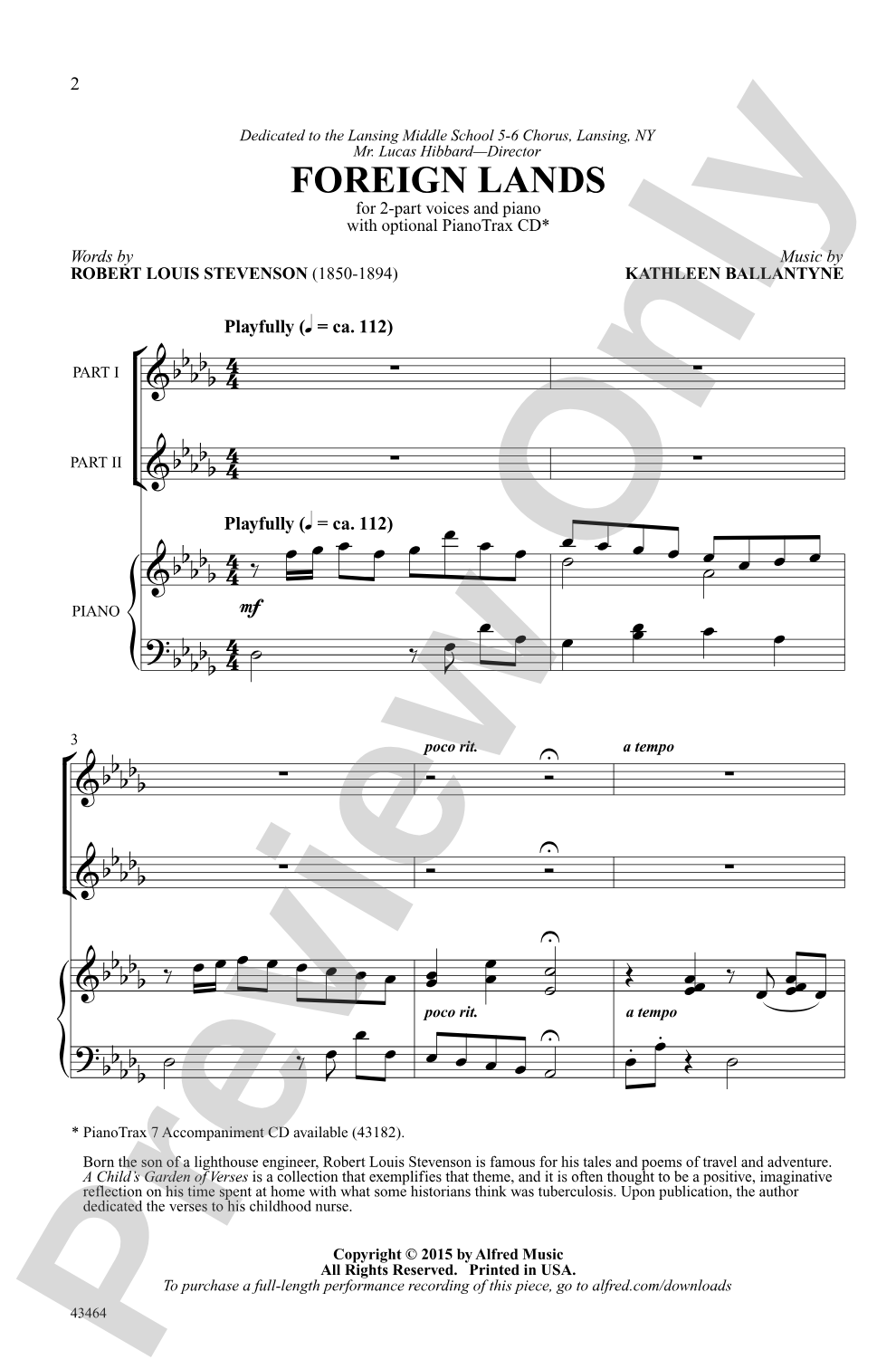Foreign Lands: 2-Part Choral Octavo