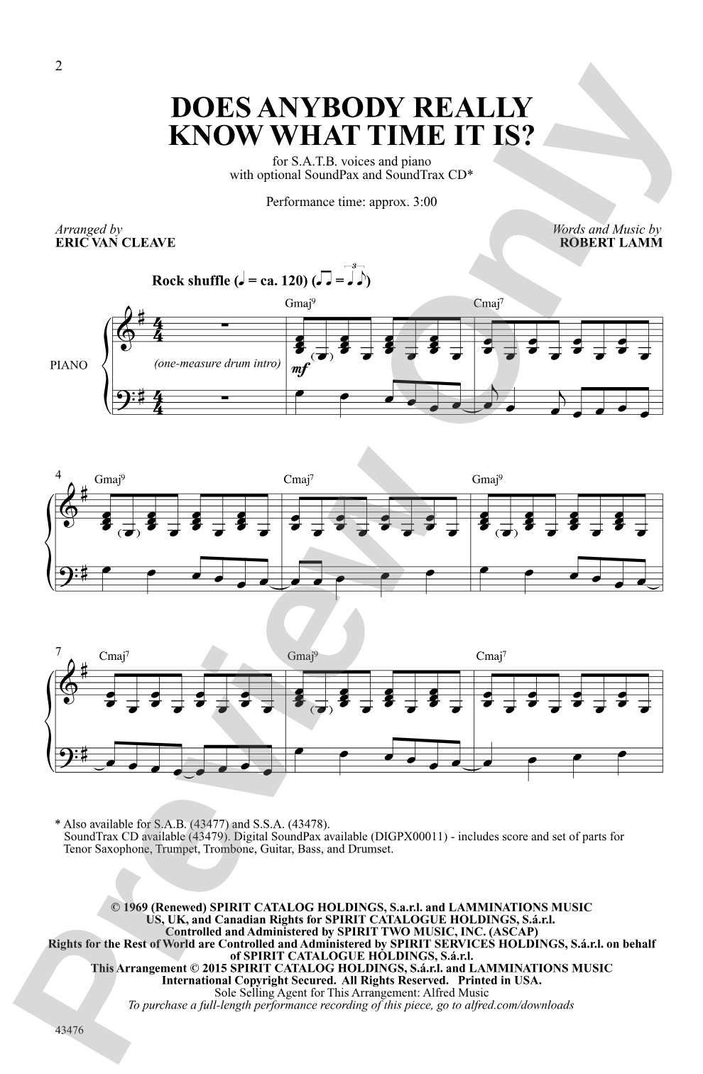 Does Anybody Really Know What Time It Is?: SATB Choral Octavo