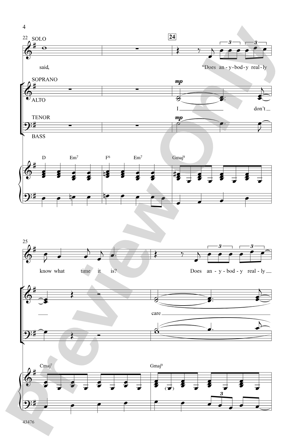 Does Anybody Really Know What Time It Is?: SATB Choral Octavo