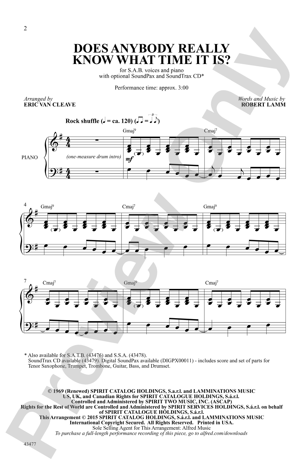 Does Anybody Really Know What Time It Is?: SAB Choral Octavo