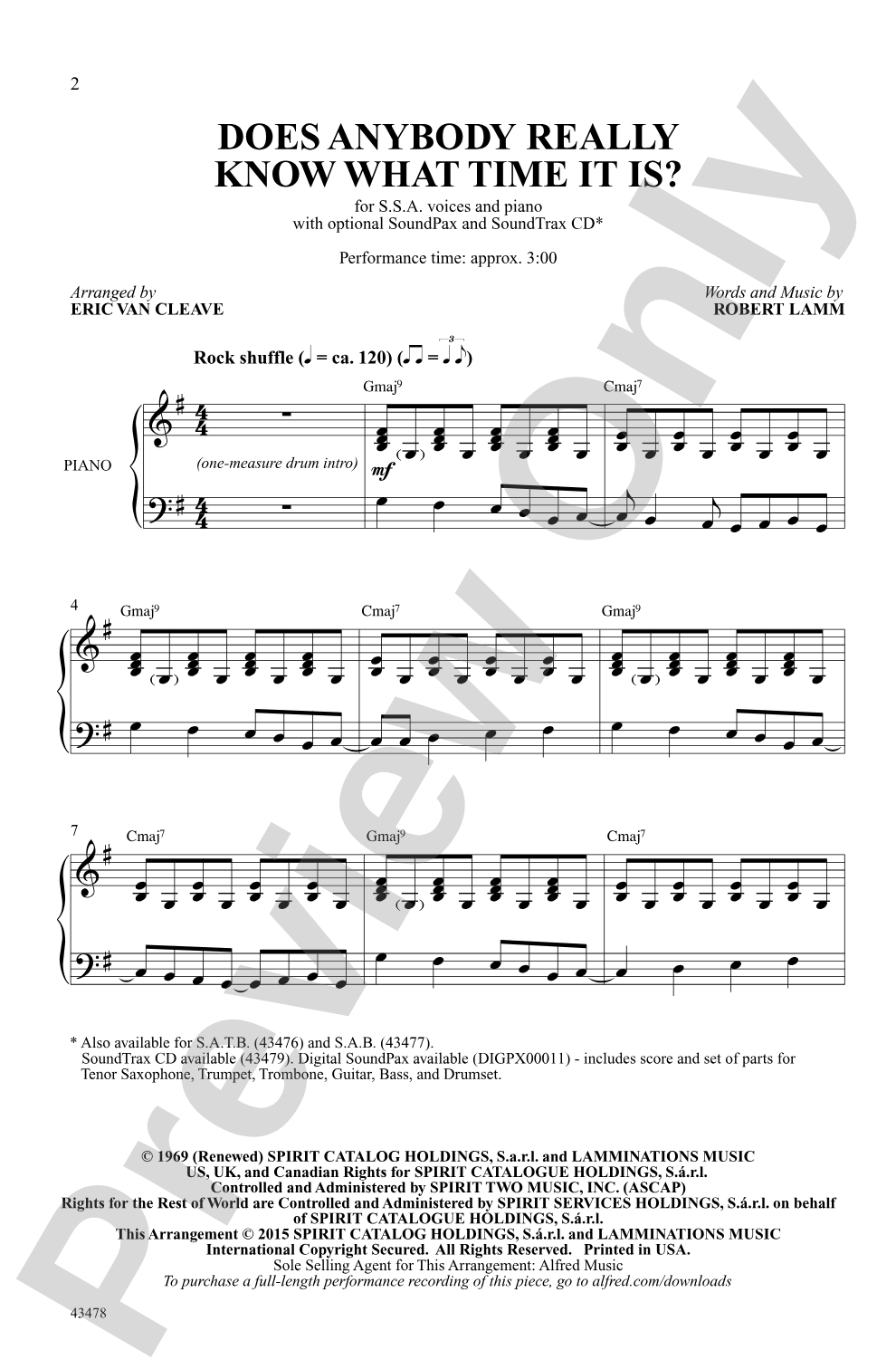 Does Anybody Really Know What Time It Is?: SSA Choral Octavo