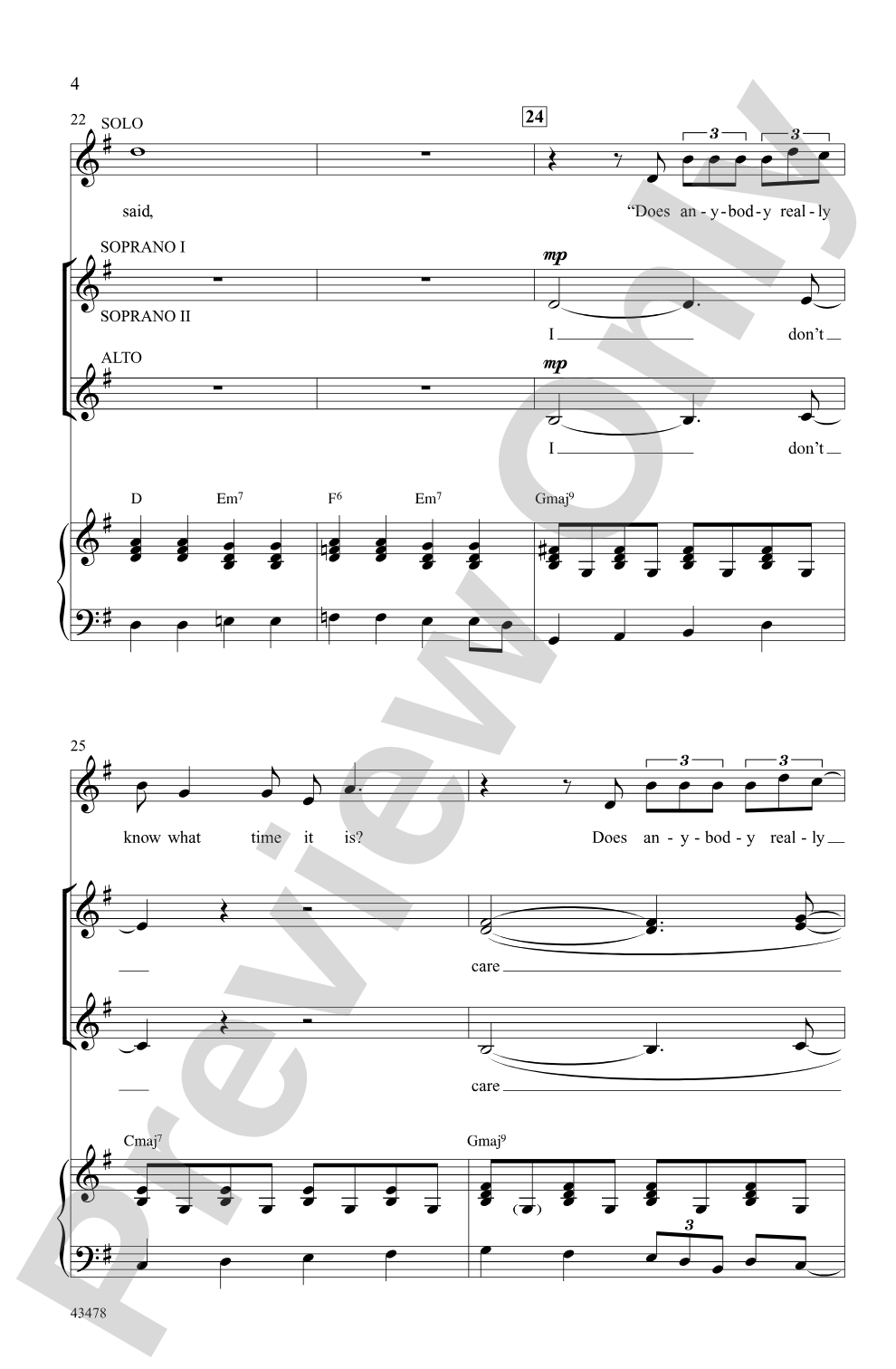 Does Anybody Really Know What Time It Is?: SSA Choral Octavo