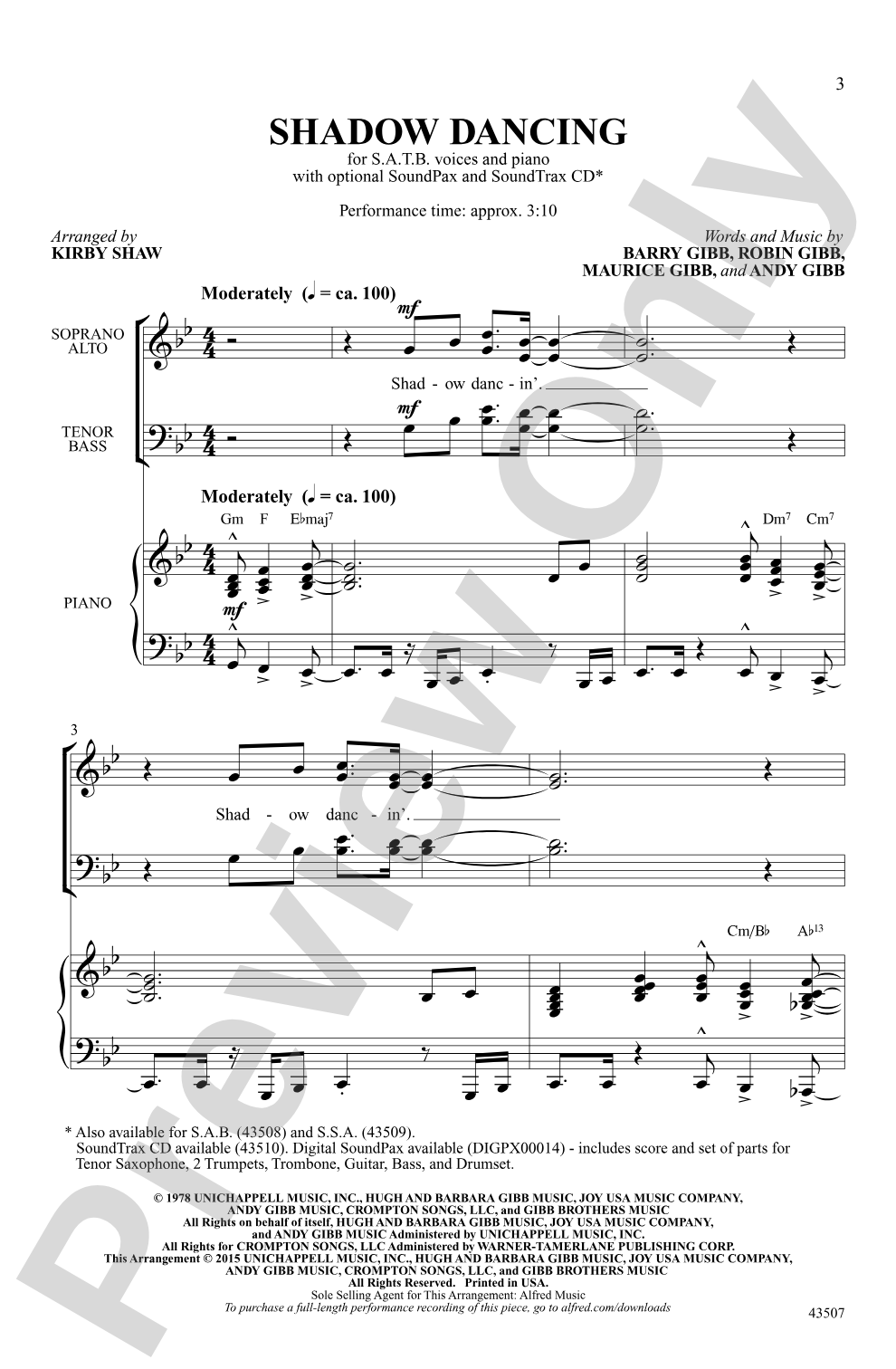 Shadow Dancing: SATB Choral Octavo