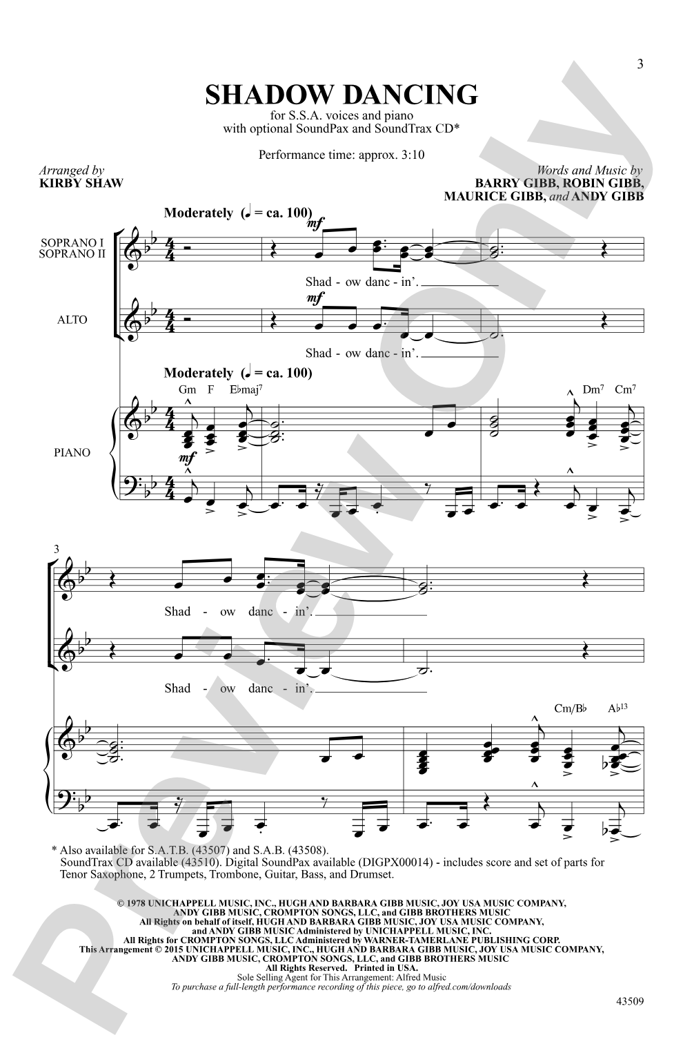 Shadow Dancing: SSA Choral Octavo