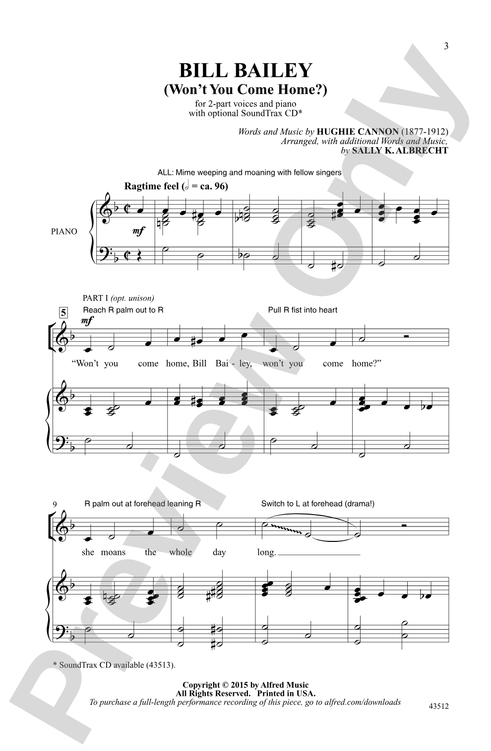 Bill Bailey: 2-Part Choral Octavo